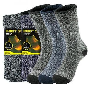 sns חורף 6 Pair Mens Winter Thermal Warm Heavy Duty Cotton Crew Work Boots Socks 9-13