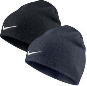 sns חורף Mens Nike Beanie Hat Sports Winter Outdoors Gym Fitness - Black & Navy Blue